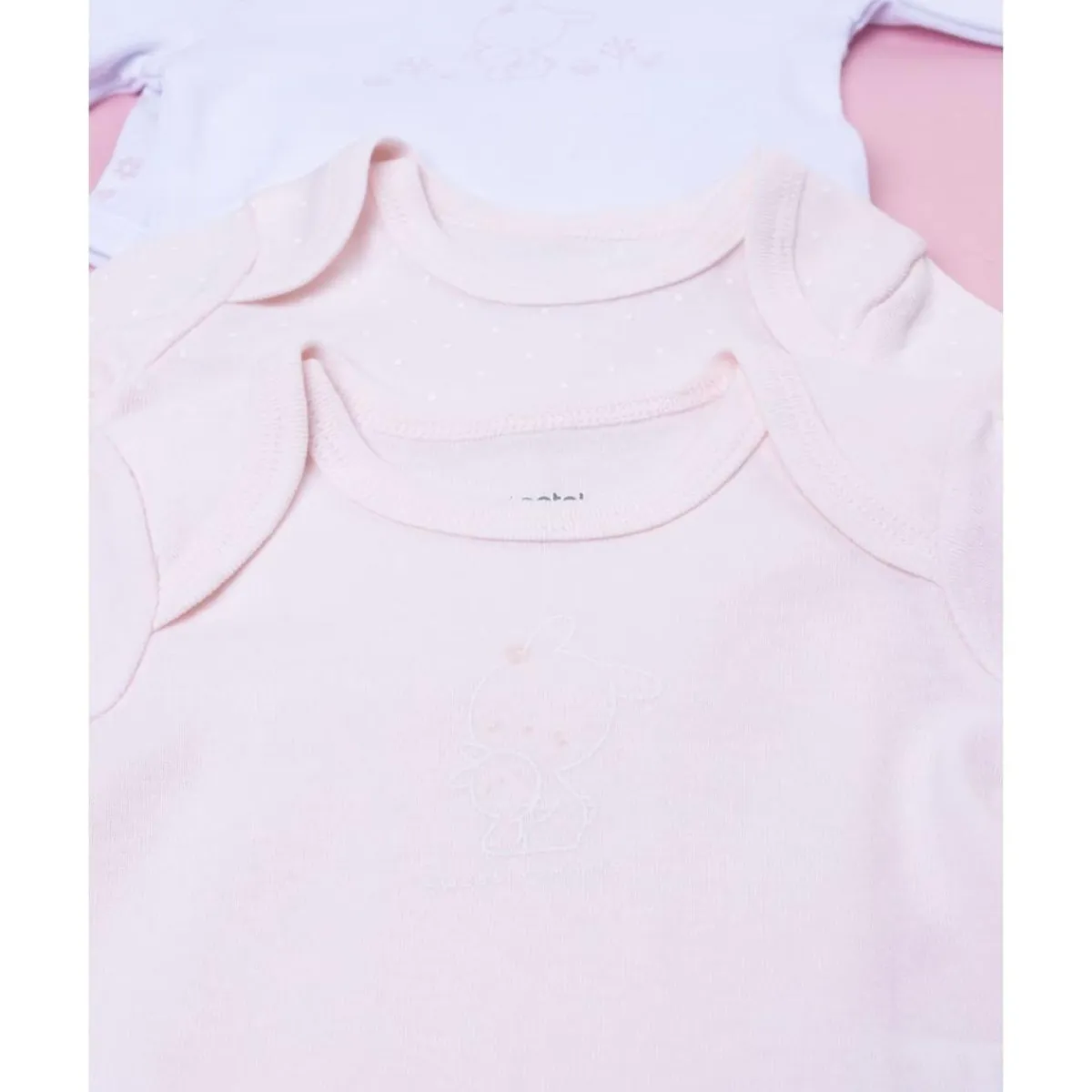 Pack 5 bodies de manga larga para bebé niña en blanco y rosa*Prenatal Clearance