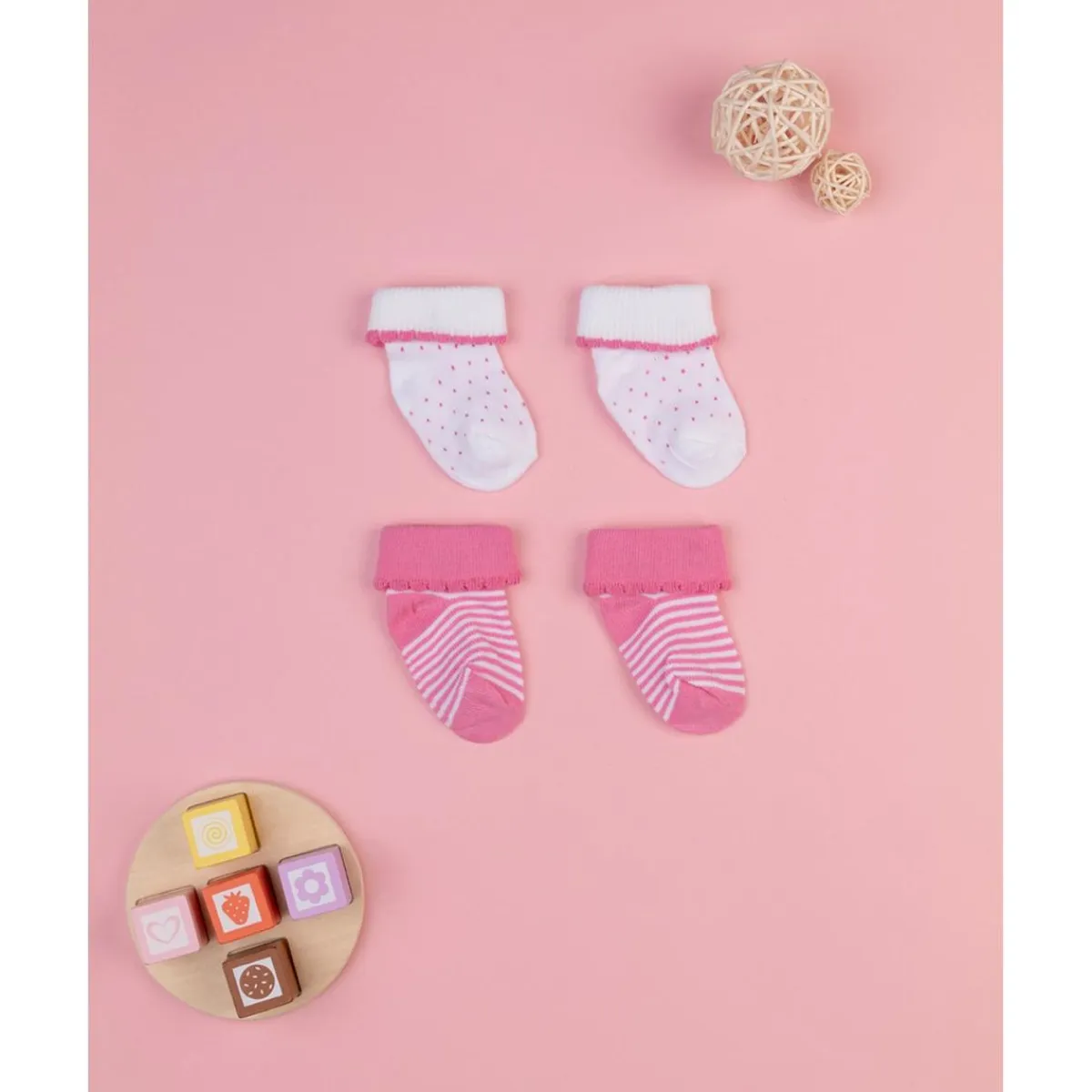 Pack 2 calcetines cortos algodón recién nacida*Prenatal Discount
