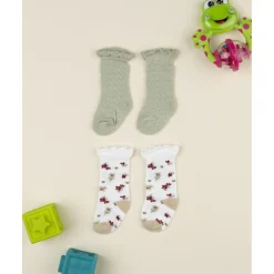 Sale Pack 2 calcetines niña – algodón suave con volante Ropa Y Accesorios·Zapatos Y Calcetines|Recién Nacido·Ropa Y Accesorios