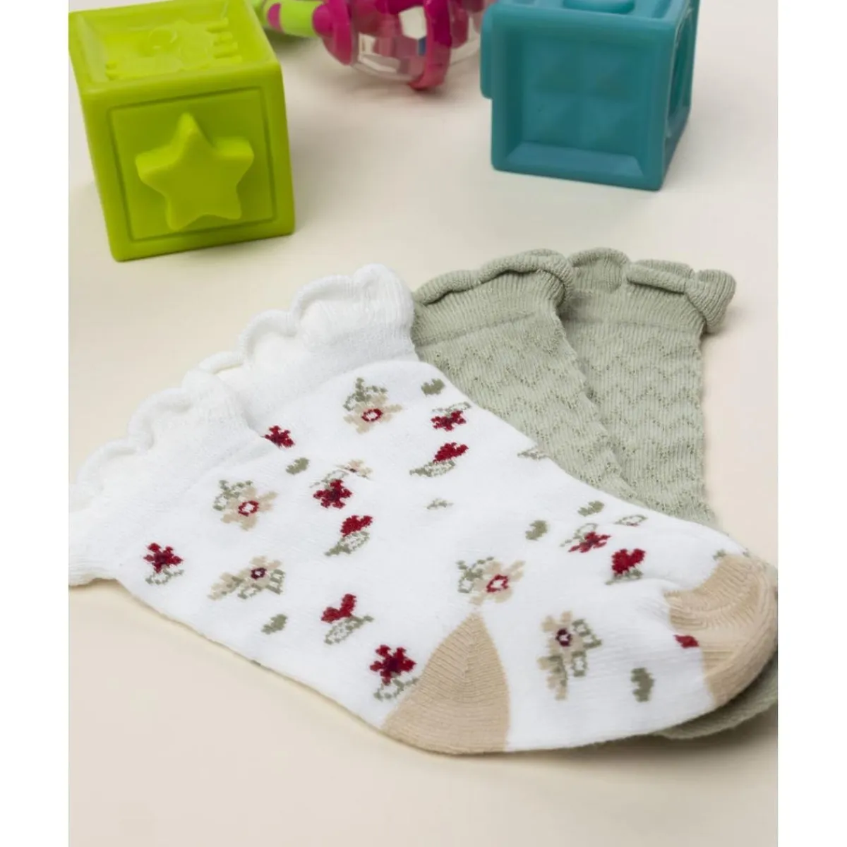 Sale Pack 2 calcetines niña – algodón suave con volante Ropa Y Accesorios·Zapatos Y Calcetines|Recién Nacido·Ropa Y Accesorios