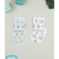 New Pack 2 calcetines para niño blanco/gris con ositos Recién Nacido·Ropa Y Accesorios|Ropa Y Accesorios·Zapatos Y Calcetines