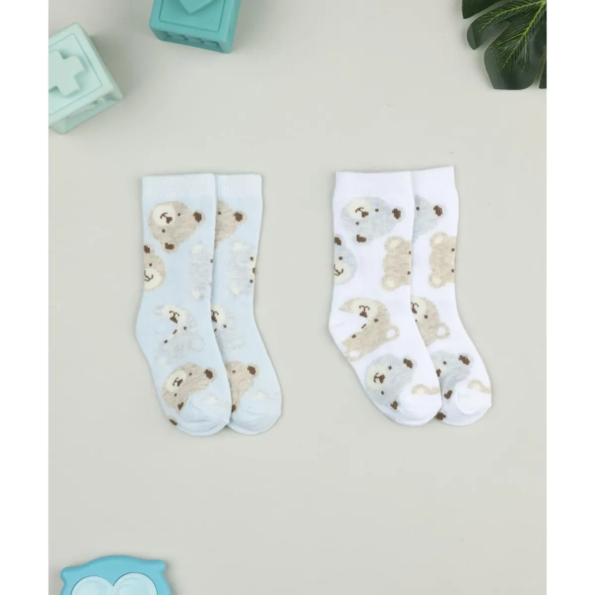 New Pack 2 calcetines para niño blanco/gris con ositos Recién Nacido·Ropa Y Accesorios|Ropa Y Accesorios·Zapatos Y Calcetines