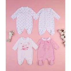 Online Pack 2 pijamas enteros en felpa blanco y rosa Ropa Y Accesorios·Peleles|Recién Nacido·Ropa Y Accesorios
