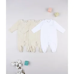 Online Pack 3 pijamas largos de bebé en blanco y beige Ropa Y Accesorios·Peleles|Recién Nacido·Ropa Y Accesorios