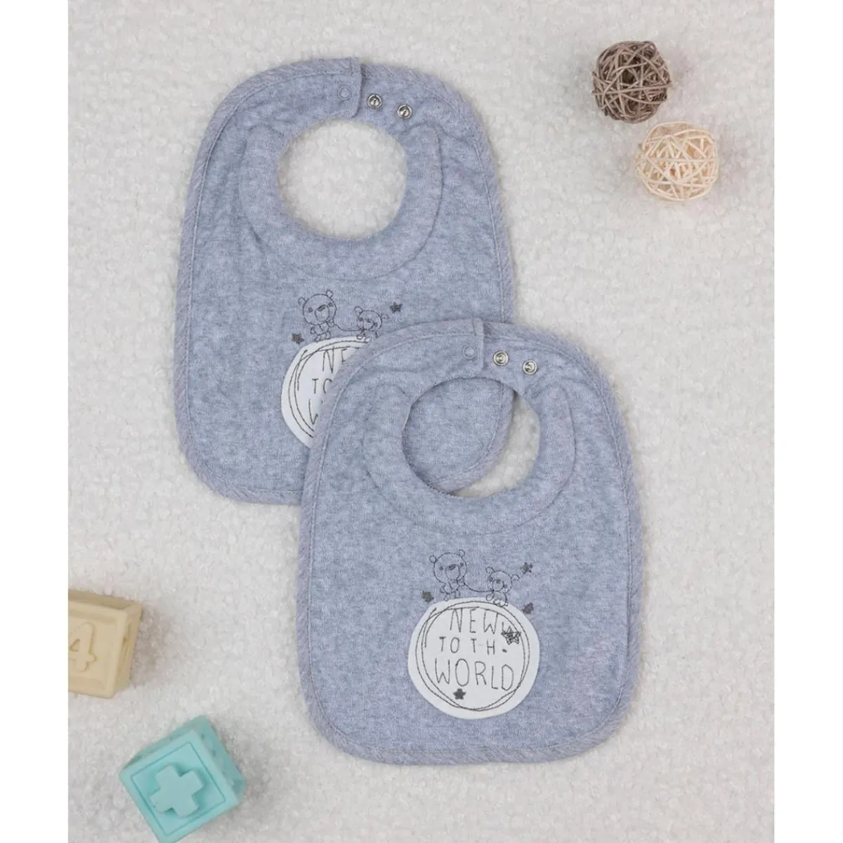 Best Pack de 2 baberos grises para lactancia y dentición Recién Nacido·Ropa Y Accesorios|Ropa Y Accesorios·Baberos