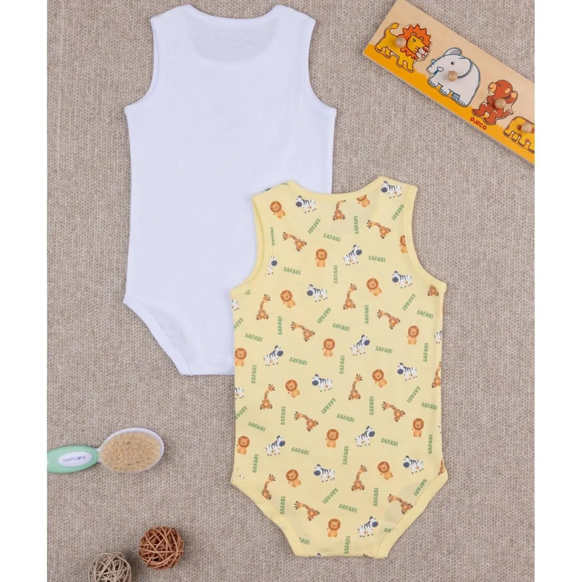 New Pack de 2 bodies blanco/amarillo algodón organico Descanso Y Ropa Interior·Bebé 3-36 Meses