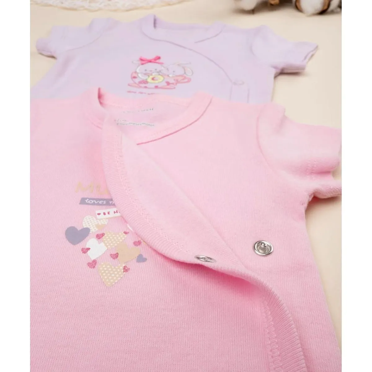 Pack de 5 bodies cruzados para niña*Prenatal Outlet
