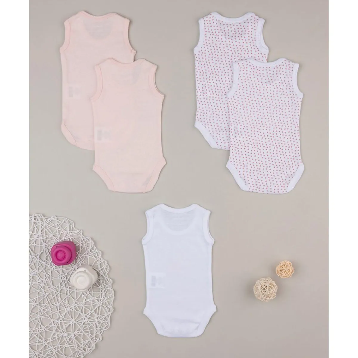 Pack de 5 bodies niña sin mangas*Prenatal Hot