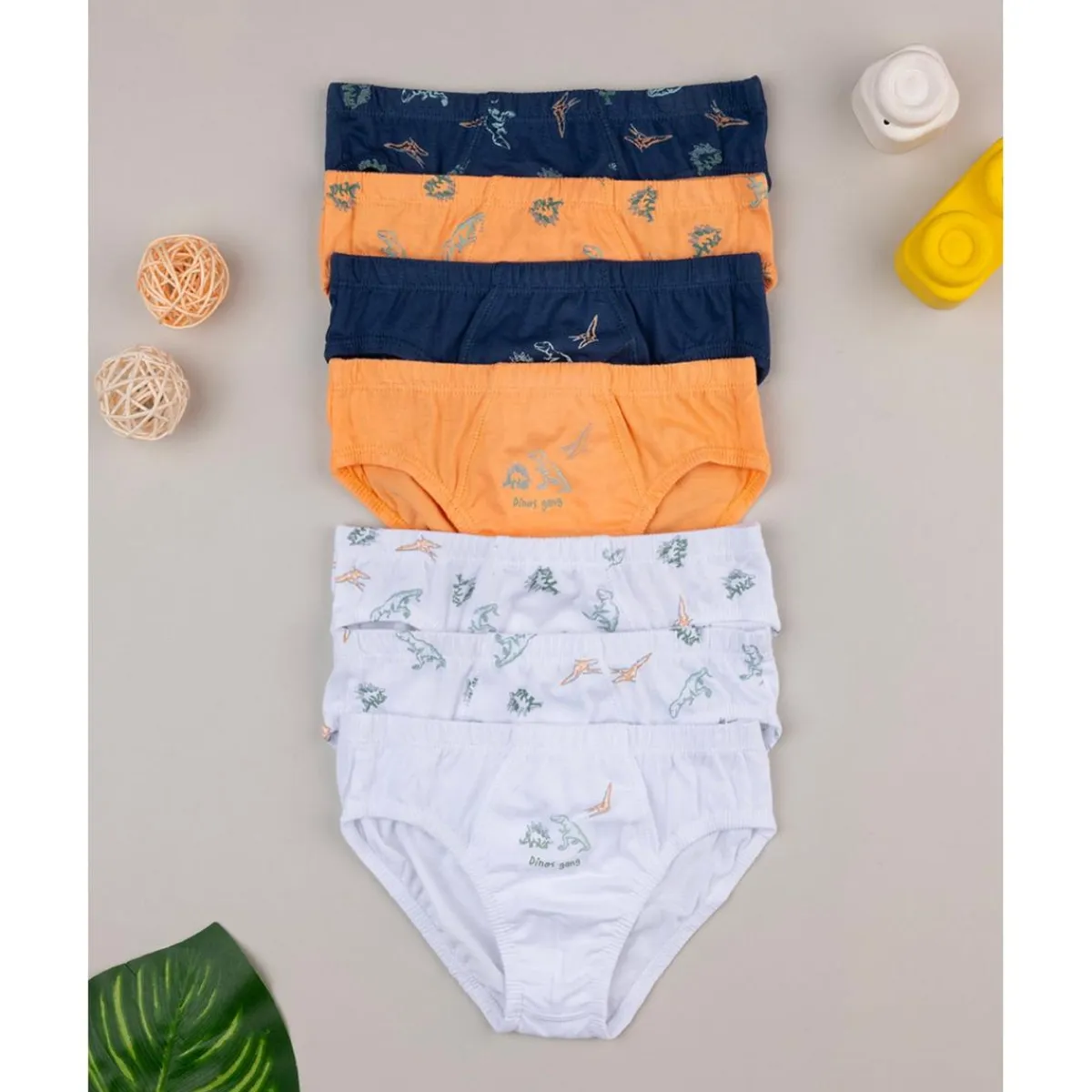 Pack de 7 Braguitas de Dinosaurios*Prenatal Discount