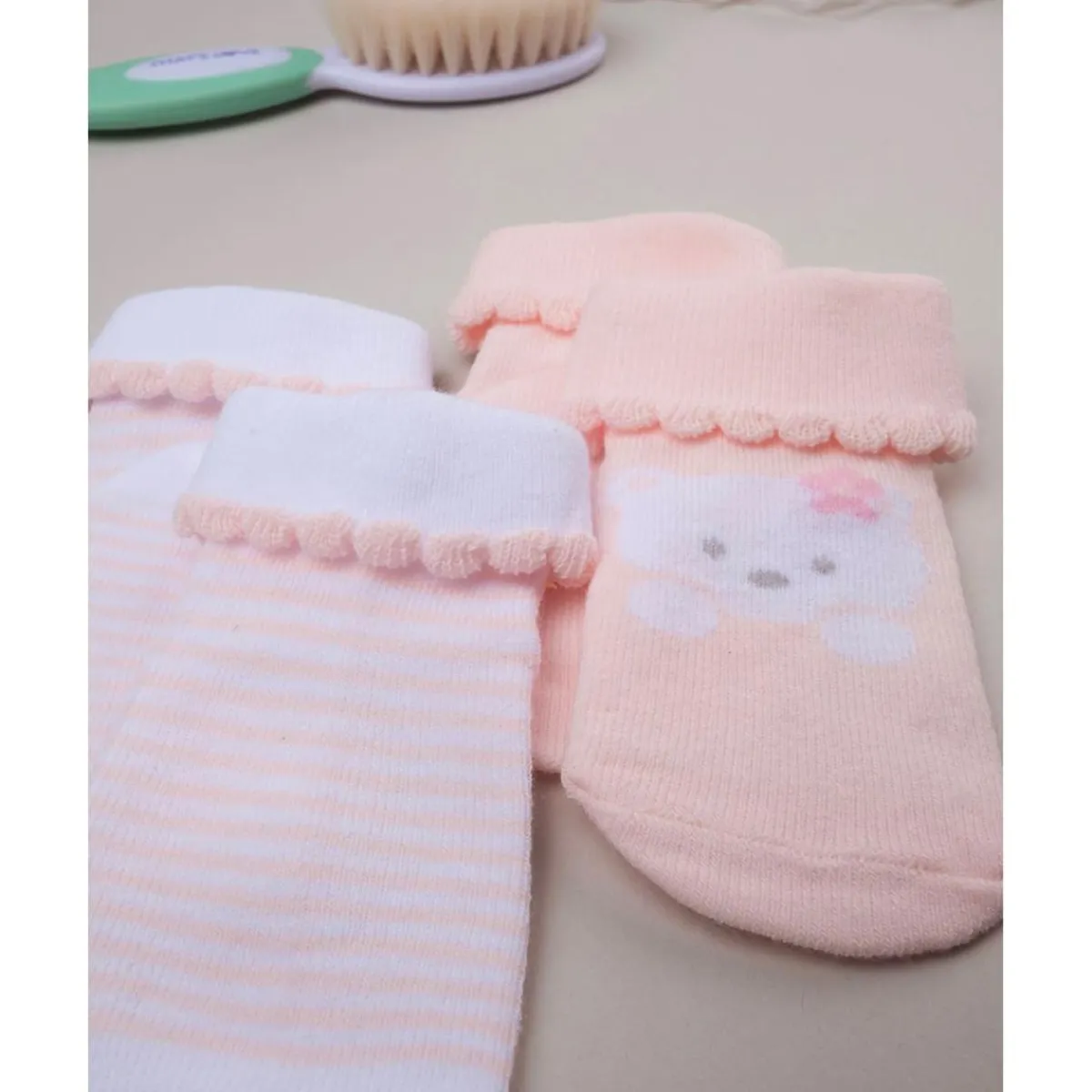 Pack de 2 calcetines para recién nacida osita y rayas Recién Nacido·Ropa Y Accesorios|Ropa Y Accesorios·Zapatos Y Calcetines