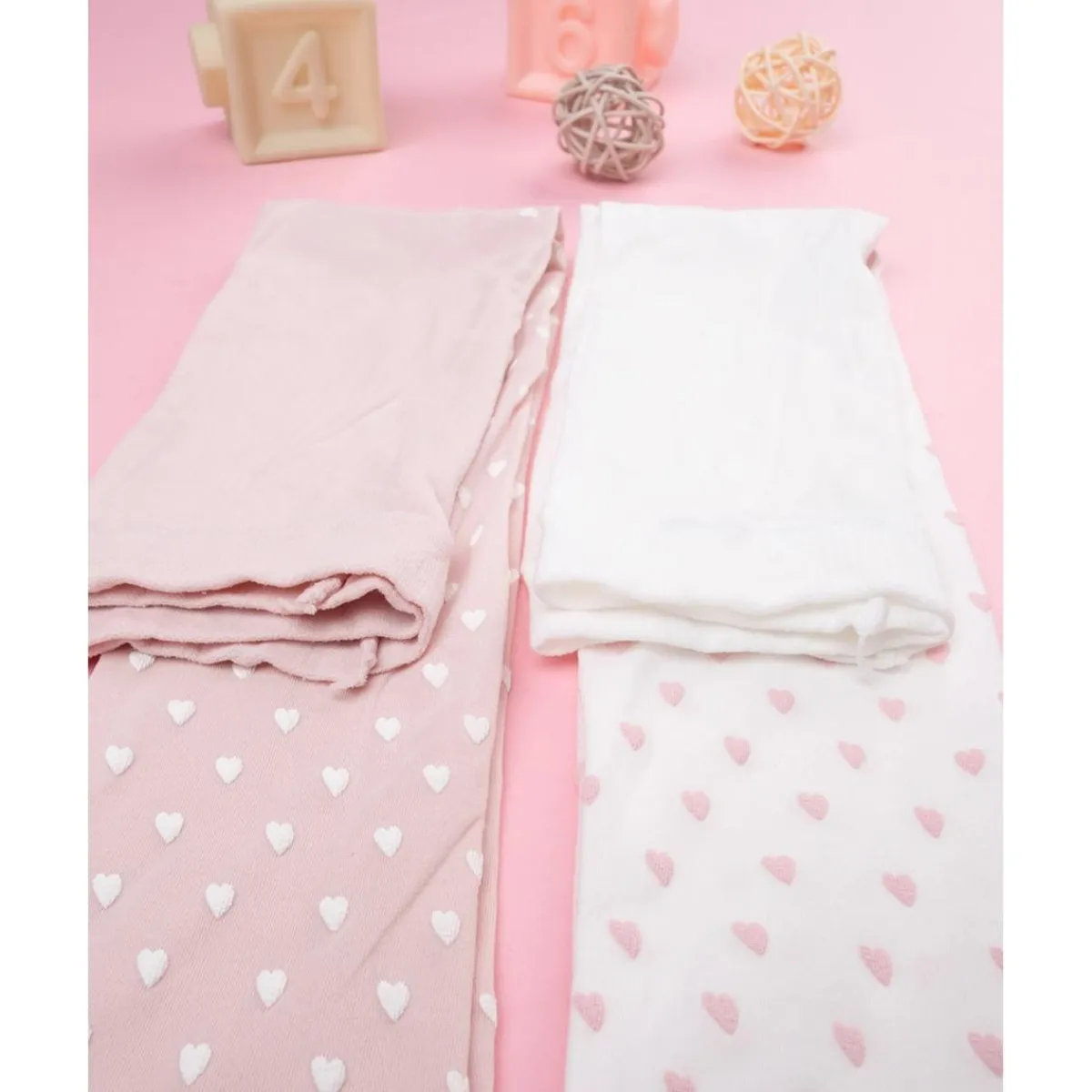 Sale Pack de 2 medias para niña rosa/blanco con corazones Calzado Y Accesorios·Accesorios Y Complementos