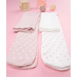 Sale Pack de 2 medias para niña rosa/blanco con corazones Calzado Y Accesorios·Accesorios Y Complementos