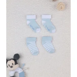 Discount Pack de 2 pares de calcetines de algodón azul y con rayas Ropa Y Accesorios·Zapatos Y Calcetines|Recién Nacido·Ropa Y Accesorios