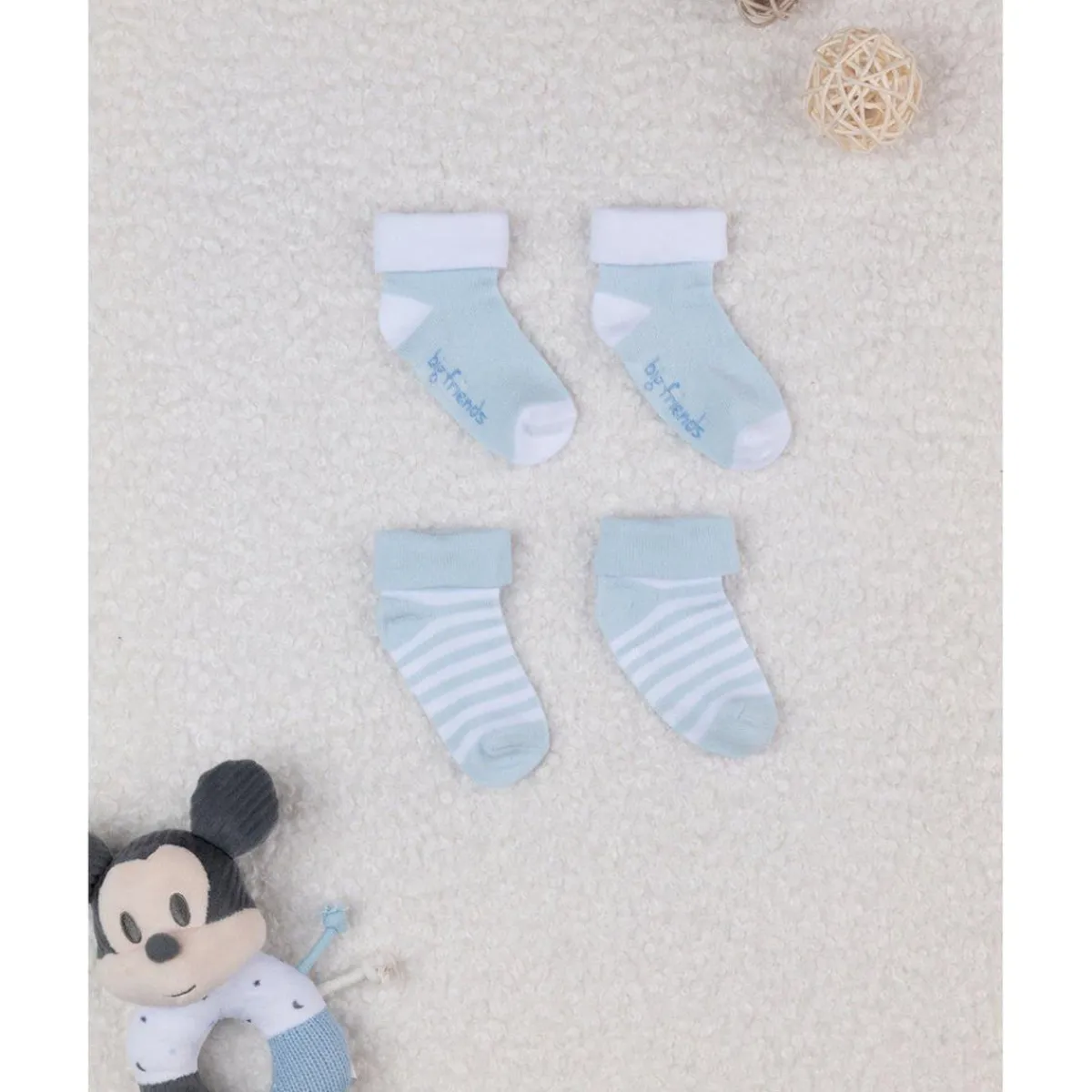 Discount Pack de 2 pares de calcetines de algodón azul y con rayas Ropa Y Accesorios·Zapatos Y Calcetines|Recién Nacido·Ropa Y Accesorios