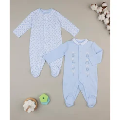 Sale Pack de 2 pijamas azules y blancos con inscripciones Recién Nacido·Ropa Y Accesorios|Ropa Y Accesorios·Peleles