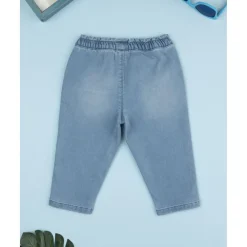 Pantalón denim claro niña con flores bordadas*Prenatal New