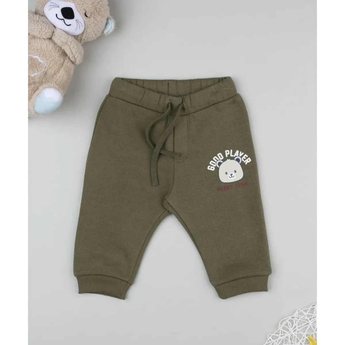 Pantalón felpado verde militar para niño*Prenatal