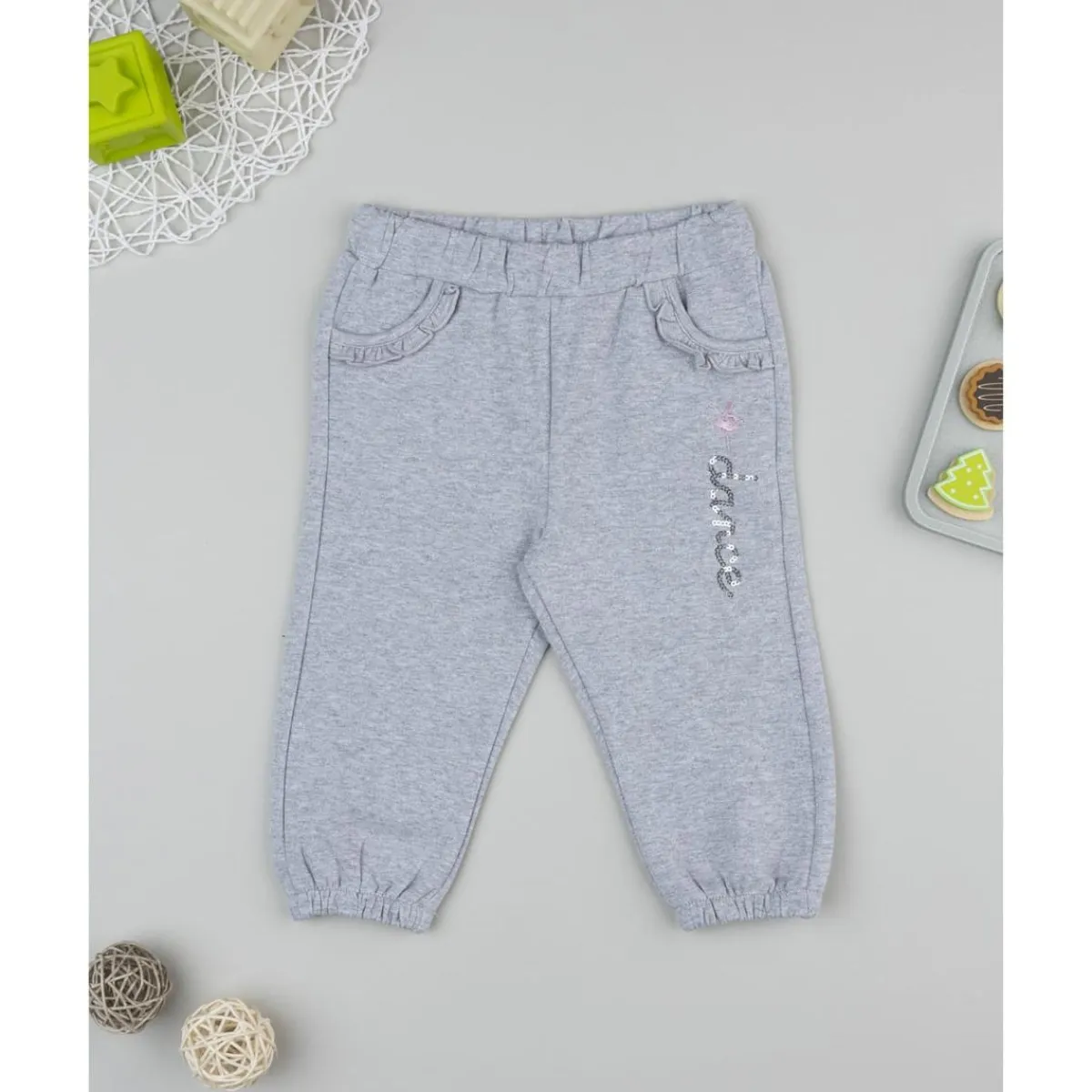 Clearance Pantalón niña gris frill bolsillos Niña·Bebé Niña 3-36 Meses|Bebé Niña 3-36 Meses·Vaqueros, Pantalones Y Petos