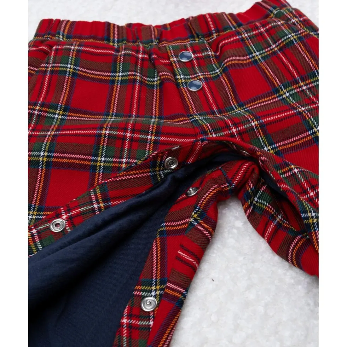 Pantalón niño tartán rojo con forro de algodón*Prenatal Hot