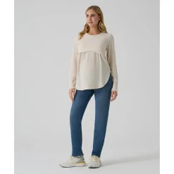 Clearance Pantalón premamá de denim con banda elástica Premamá·Moda|Moda·Pantalones, Faldas Y Leggins