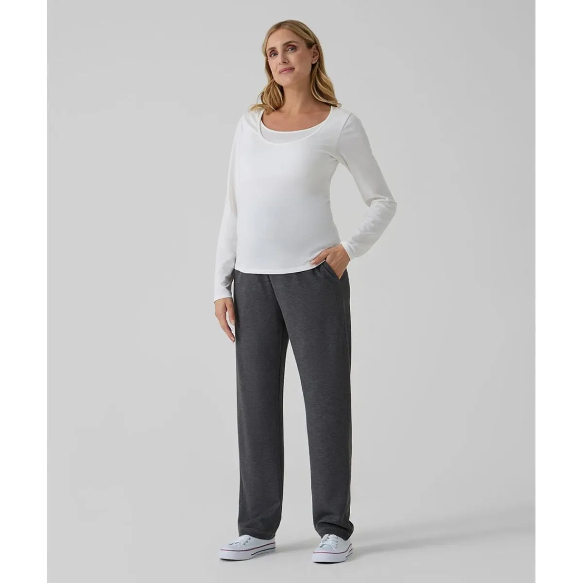 Pantalón premamá de felpa modal gris*Prenatal Discount