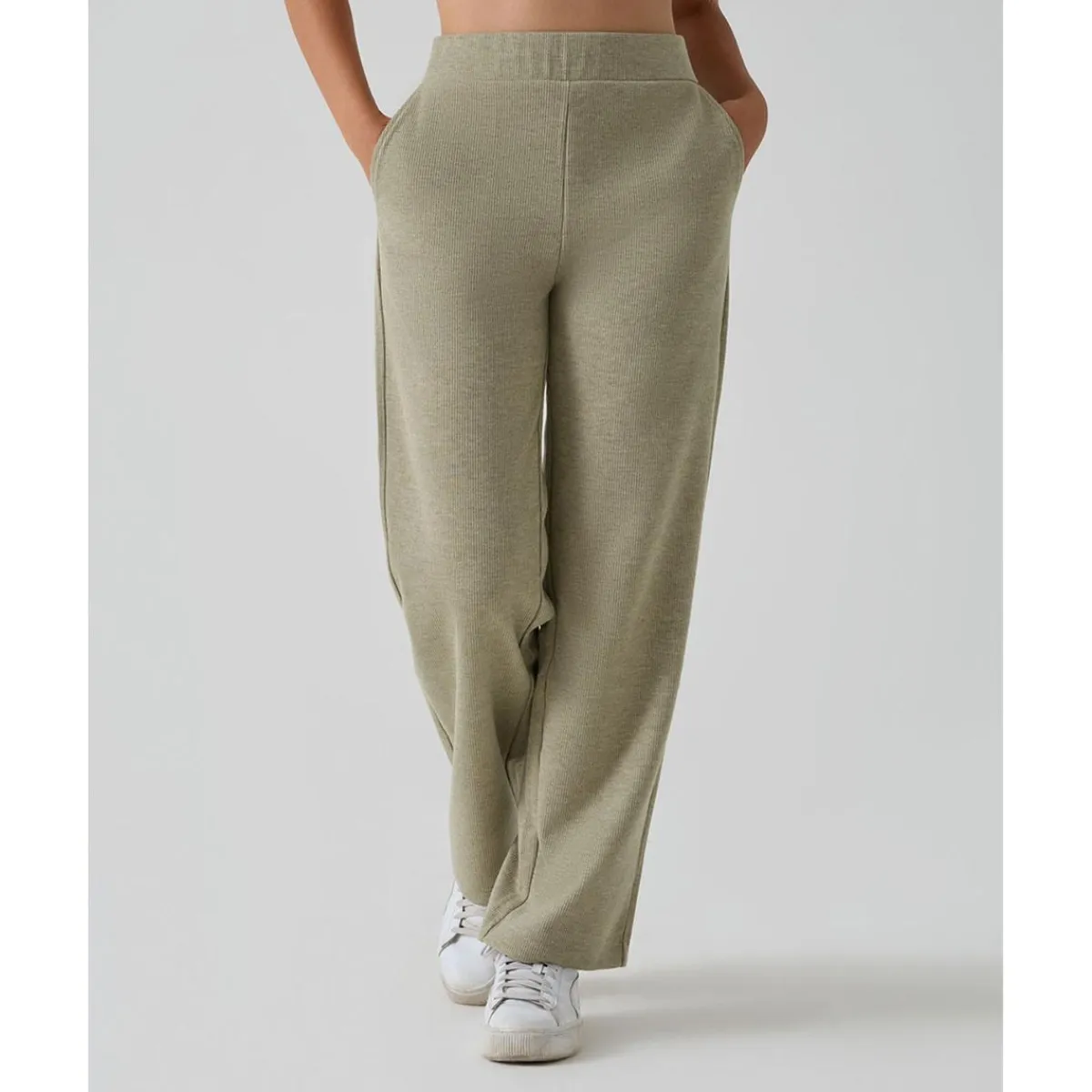 Pantalón premamá de pierna ancha verde “fake tricot”*Prenatal Discount