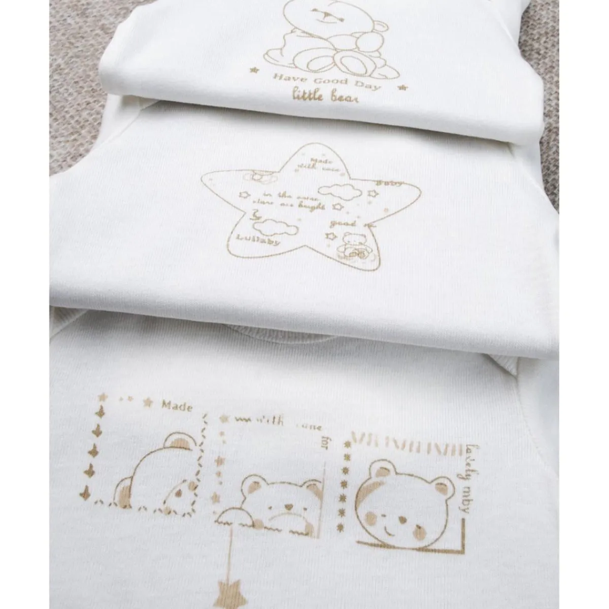 Paquete 5 body unisex oro*Prenatal Discount