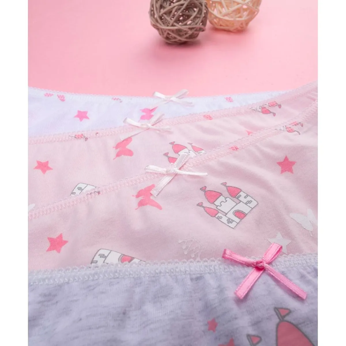 Paquete 5 calzoncillos rosas niña castillos*Prenatal Discount