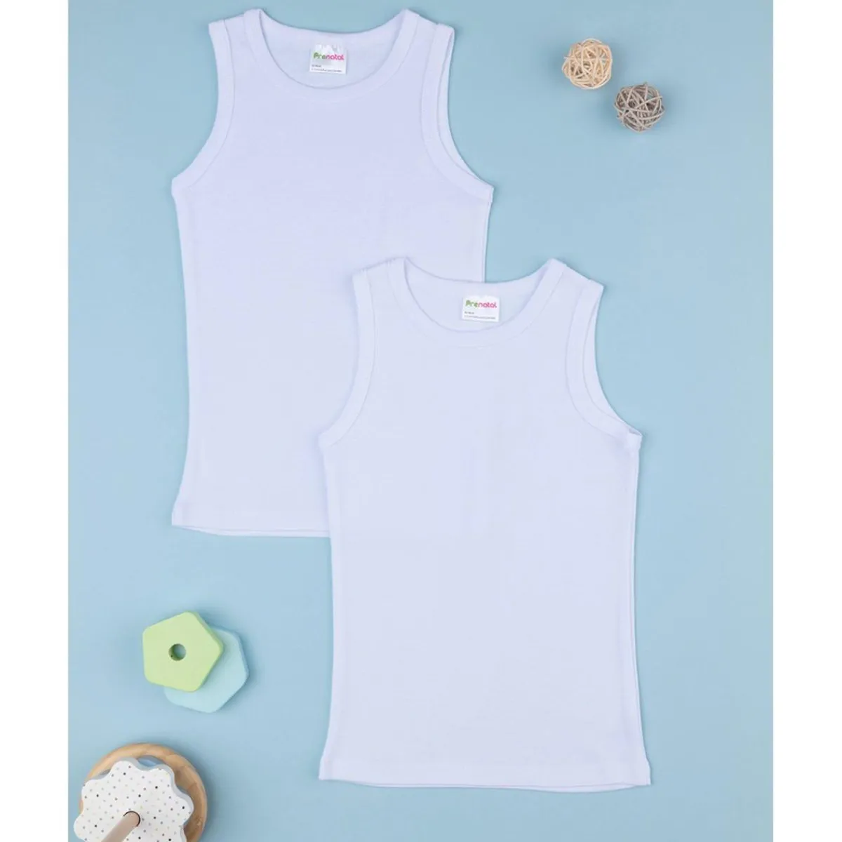 Paquete 2 camisetas interiores básicas niño*Prenatal