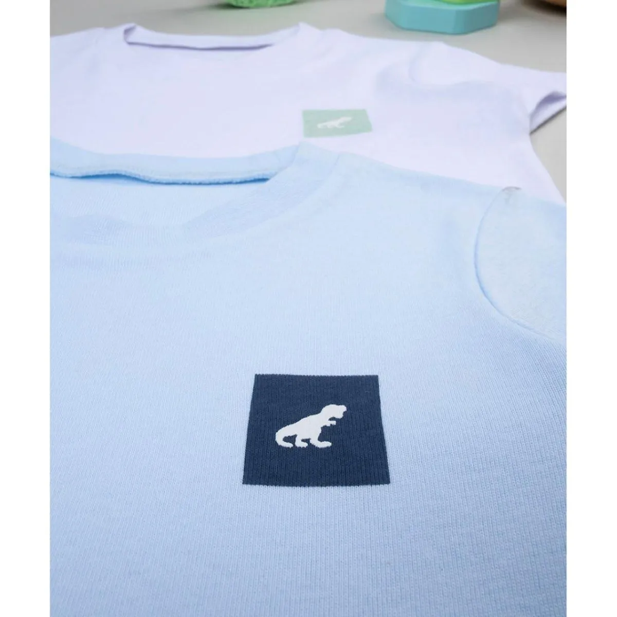 Paquete 2 camisetas niña blanco/azul*Prenatal Clearance