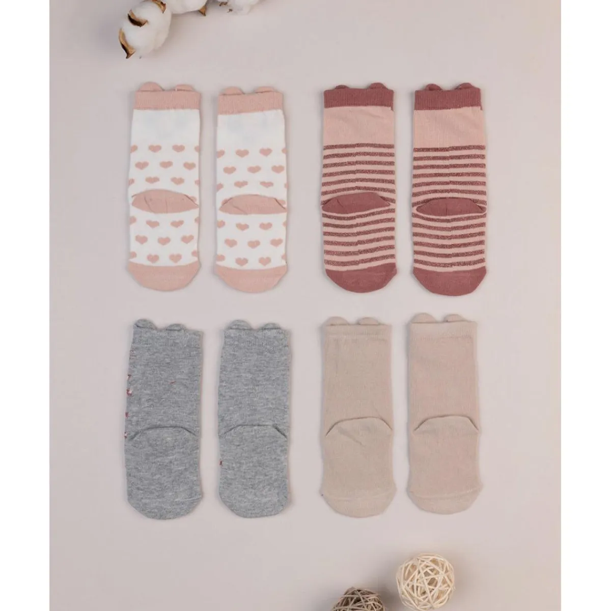 Paquete de 4 calcetines largos niña animales*Prenatal Hot