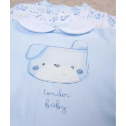 Paquete de 2 mamelucos azules y blancos con estampado de osito*Prenatal Clearance