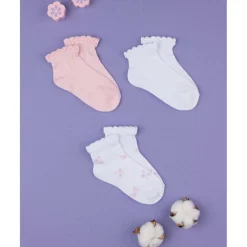 Paquete de 3 pares de calcetines de niña con volantes*Prenatal Best