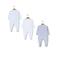 Hot Paquete de 3 pijamas de terciopelo gris y crema Ropa Y Accesorios·Peleles|Recién Nacido·Ropa Y Accesorios