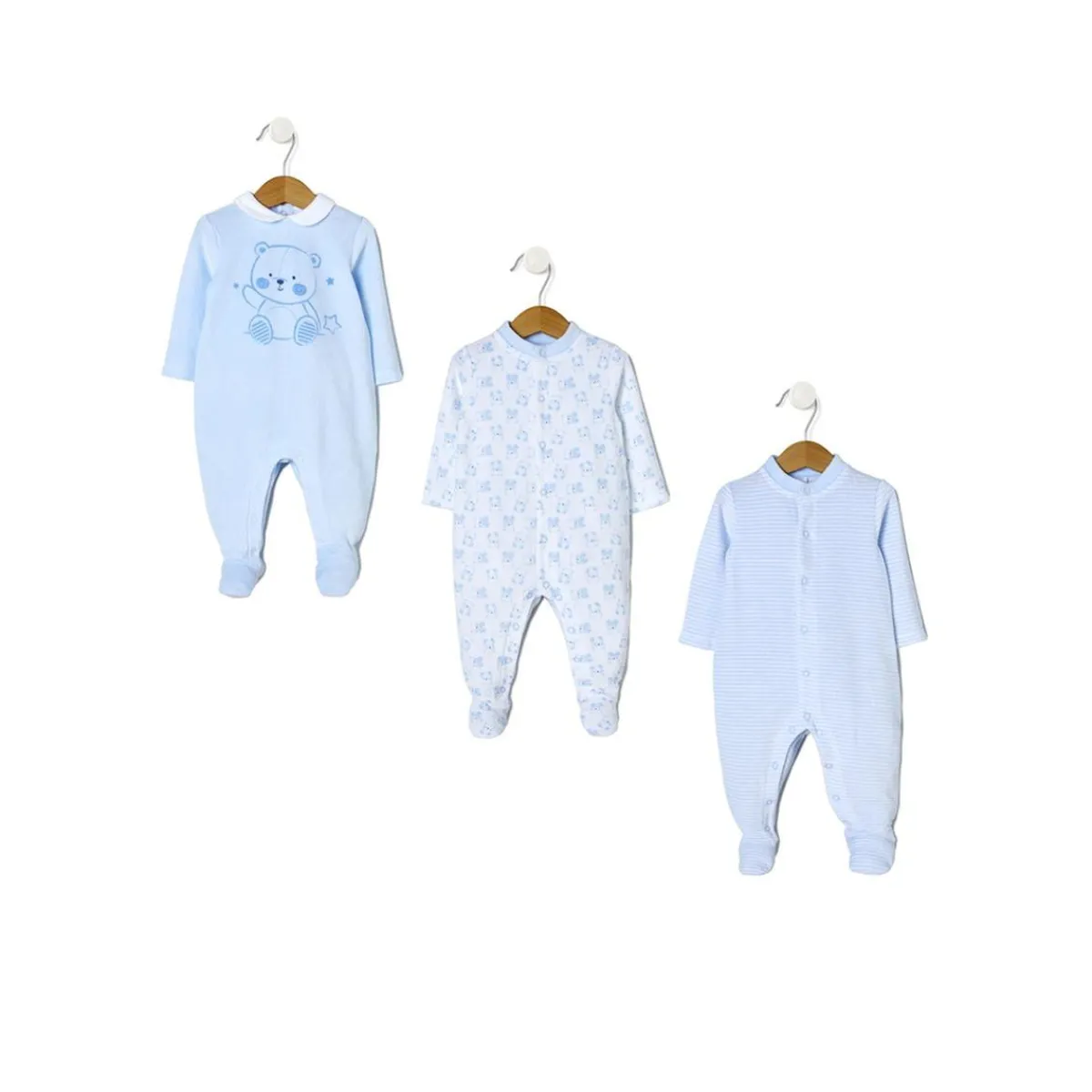 Paquete de 3 pijamas de terciopelo Ropa Y Accesorios·Peleles|Recién Nacido·Ropa Y Accesorios