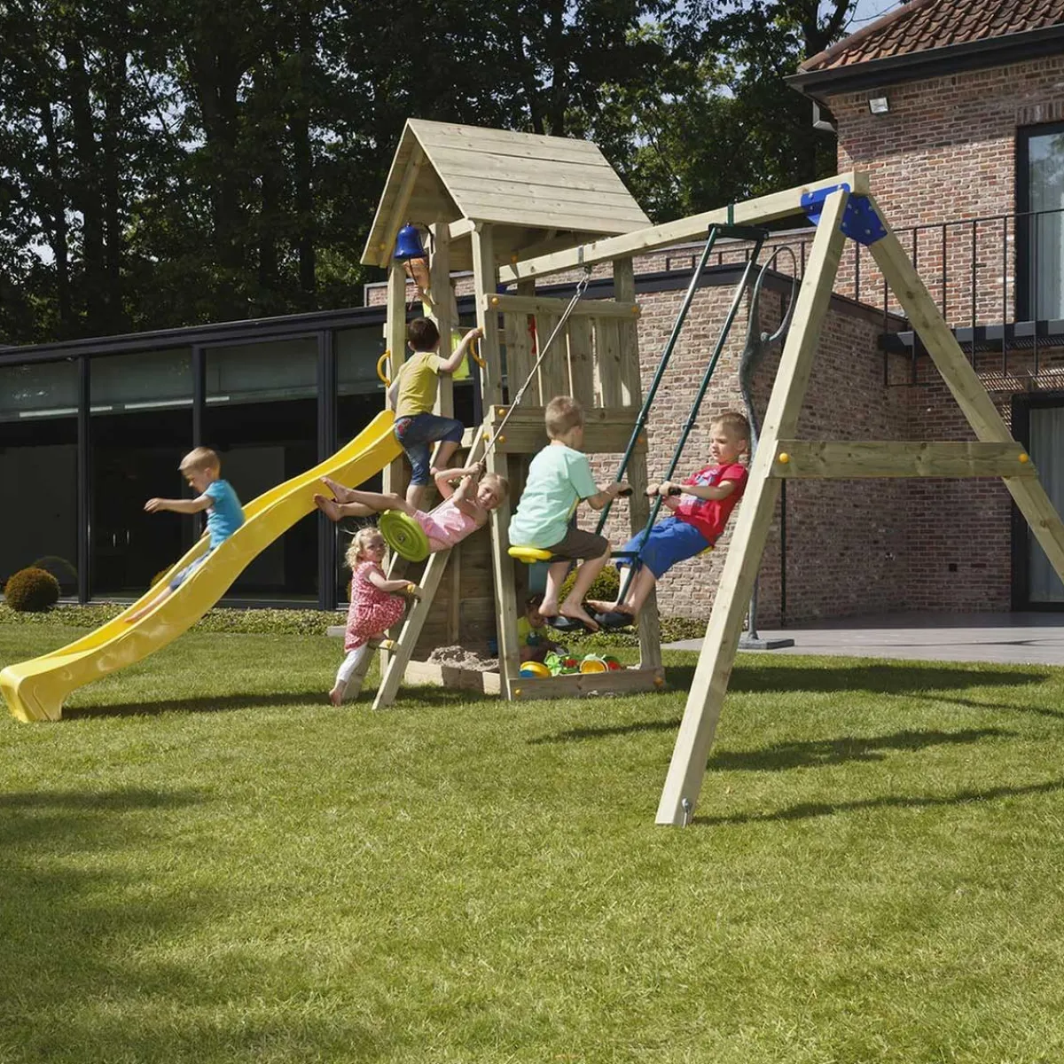 Parque juegos infantil de madera Belvedere XL con columpio doble*MASGAMES Clearance
