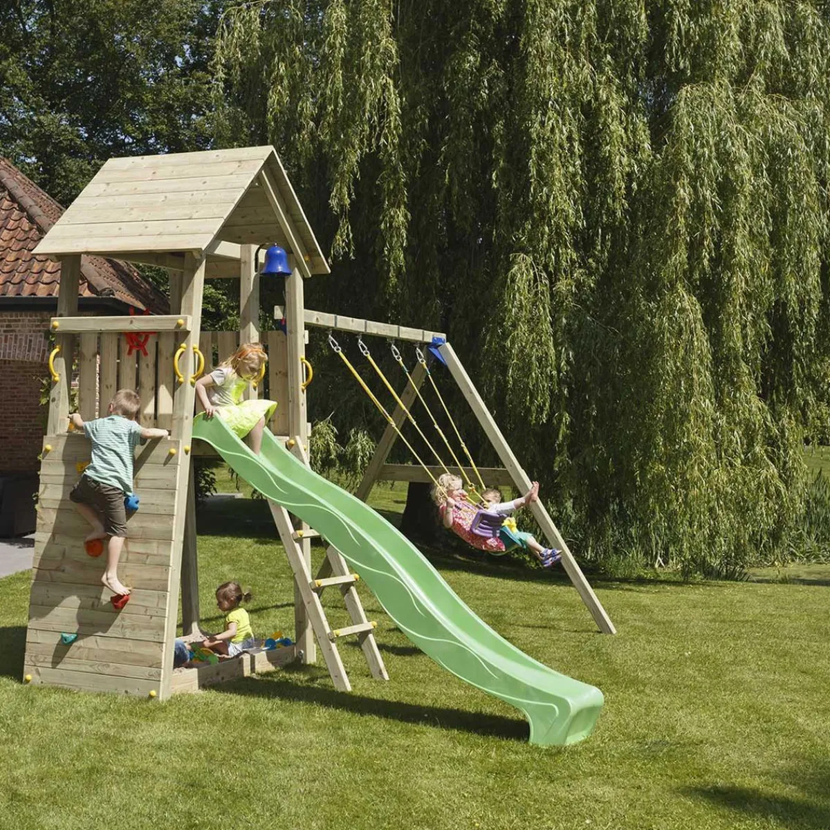 Parque juegos infantil de madera Belvedere XL con columpio doble*MASGAMES Clearance