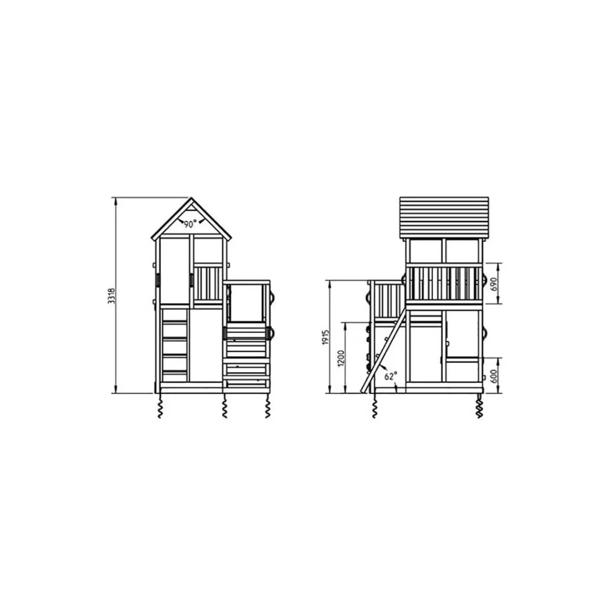 Parque juegos infantil de madera Penthouse XL con columpio doble*MASGAMES Hot