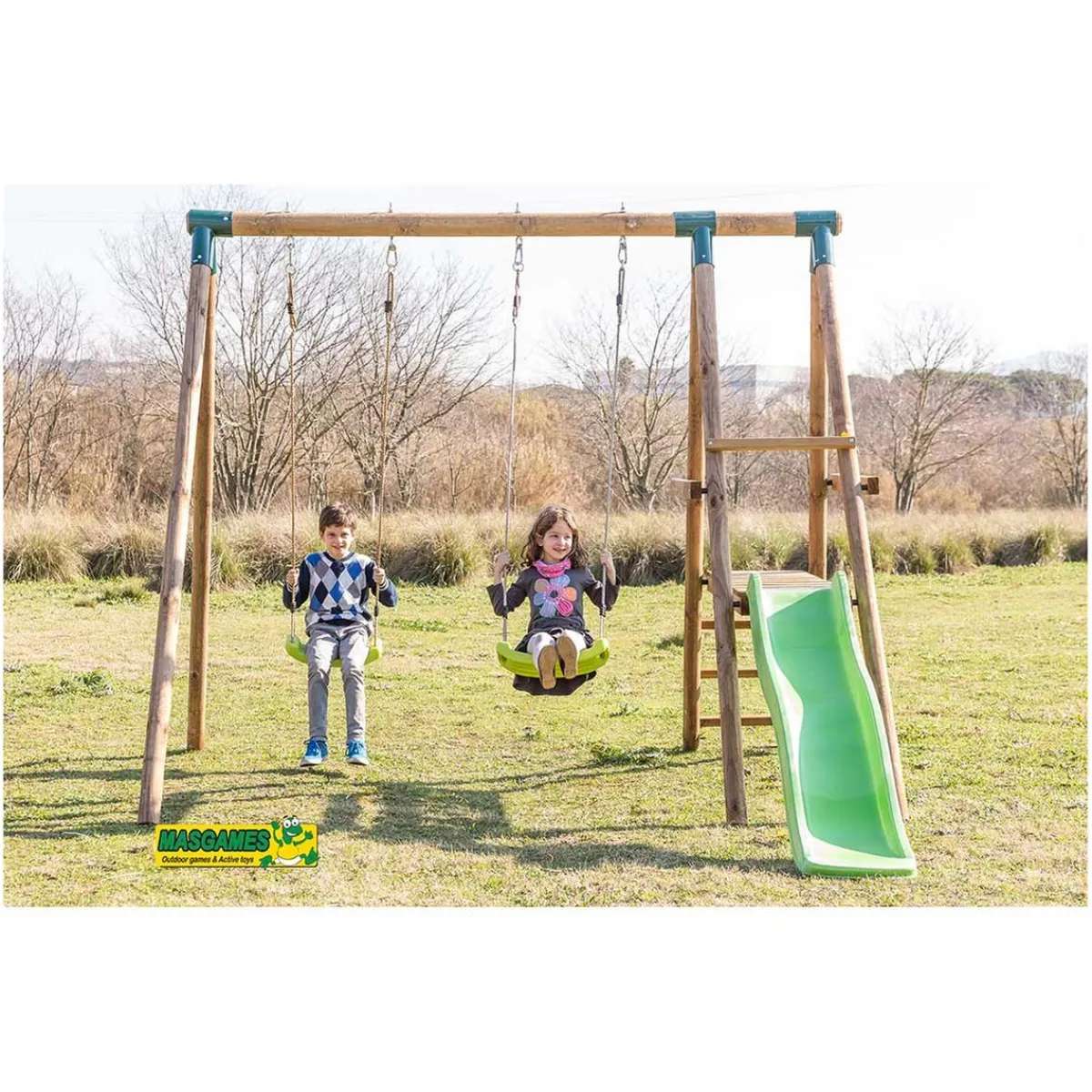 Parque juegos infantil de madera Milos con asiento para bebé*MASGAMES Sale