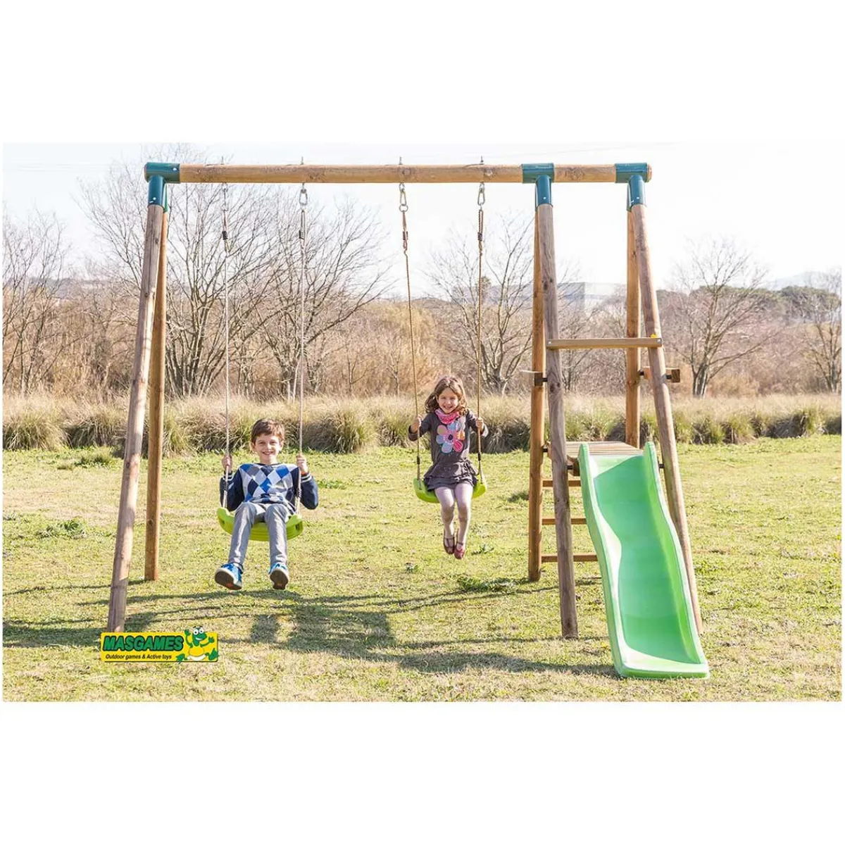 Parque juegos infantil de madera Milos con asiento para bebé*MASGAMES Sale