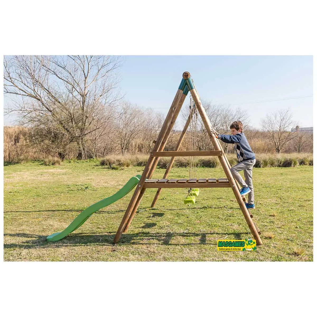 Parque juegos infantil de madera Milos con asiento para bebé*MASGAMES Sale