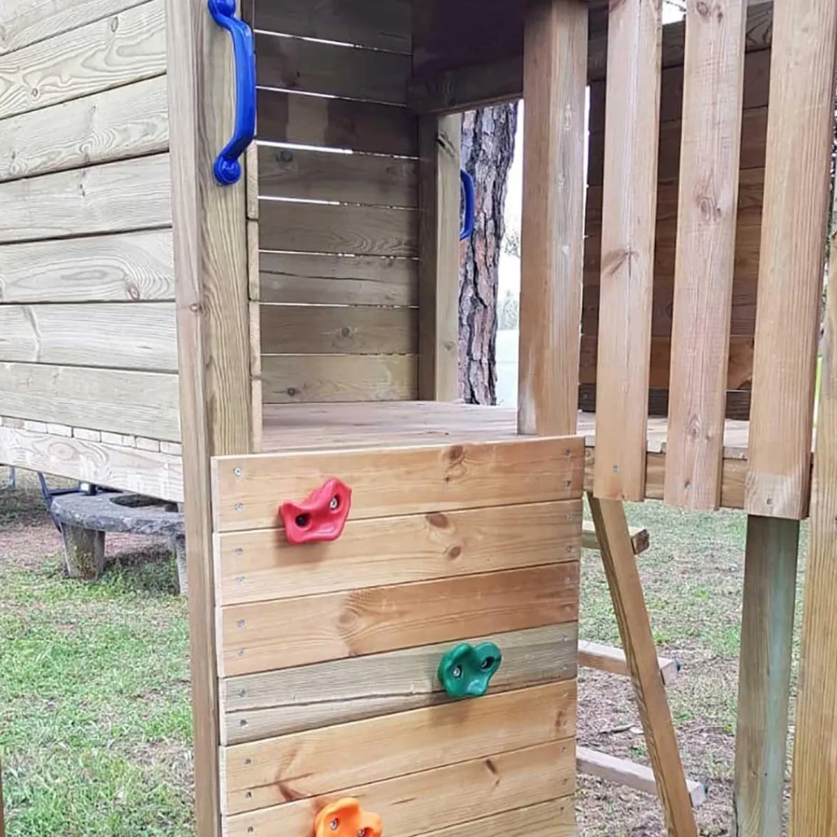Parque juegos infantil de madera Taga con pared de escalada*MASGAMES Outlet
