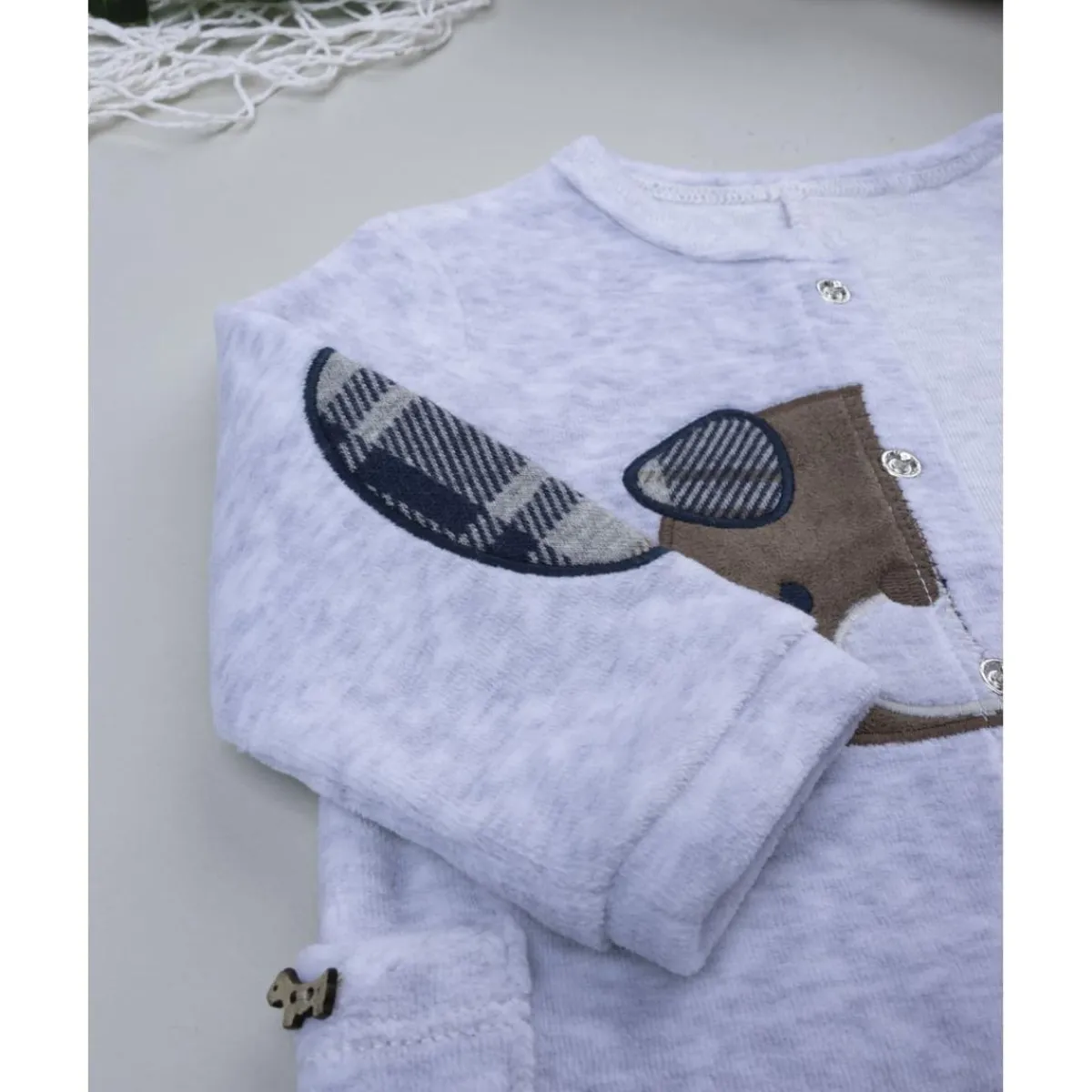 Pelele gris de niño con perrito*Prenatal Best