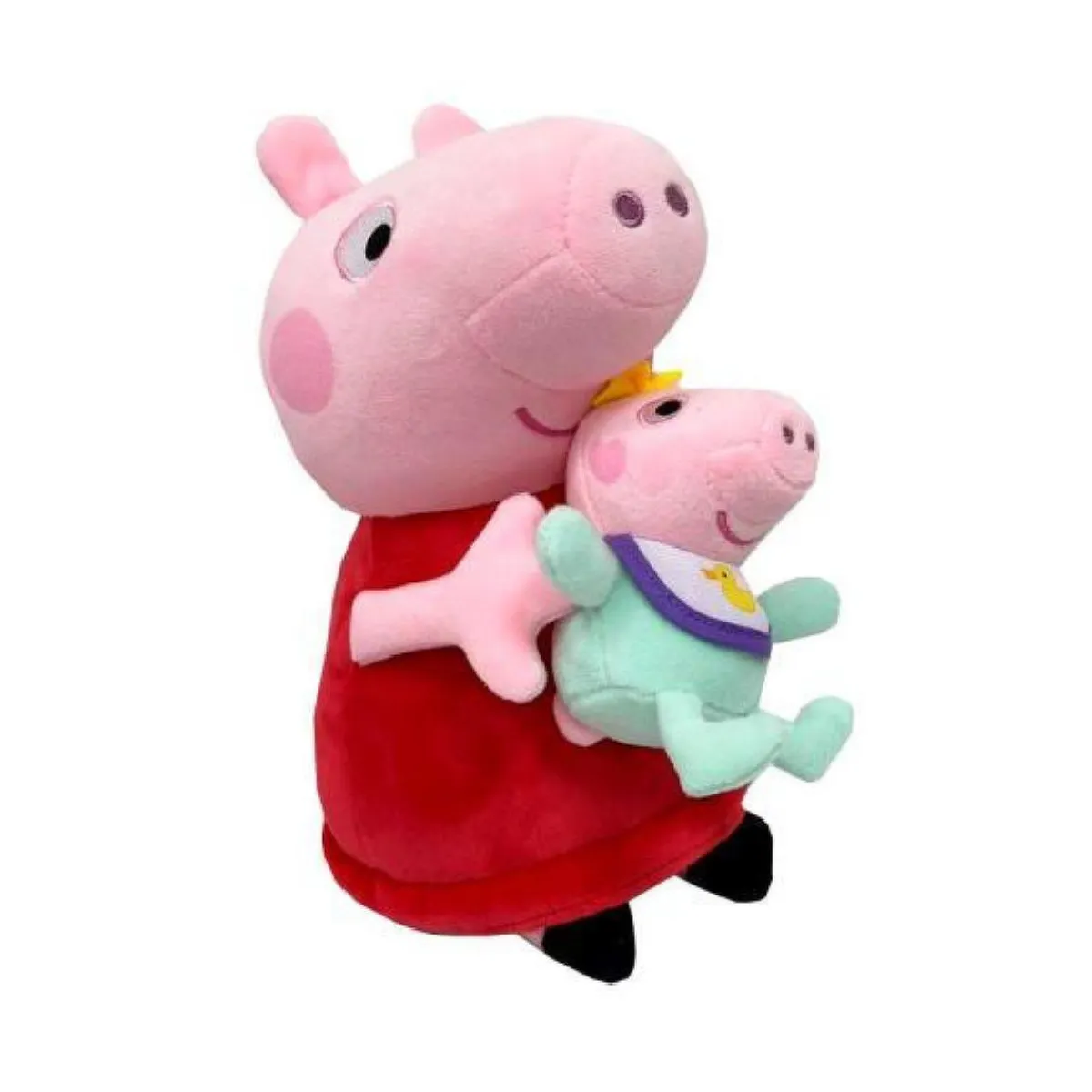 New Peppa Pig - Peluche Peppa con bebé 25 cm Coleccionables Y Mini Mundos