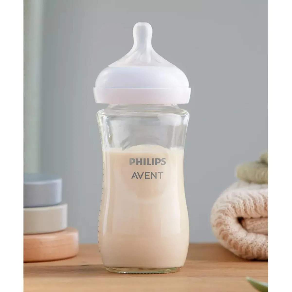 Clearance Philips - Biberon de vidrio natural response 240 ml (1m+) Biberones Y Chupetes·Biberones