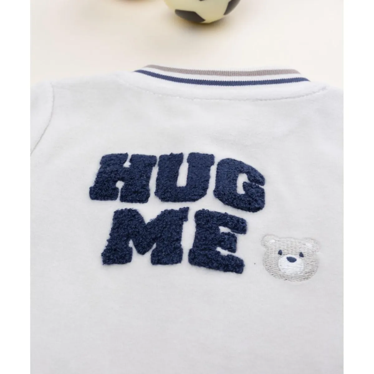 Online Pijama beige de terciopelo con parche “Adorable” Ropa Y Accesorios·Peleles|Recién Nacido·Ropa Y Accesorios
