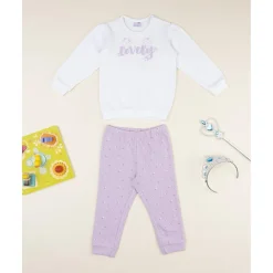 Pijama blanco y lila para niña*Prenatal Best