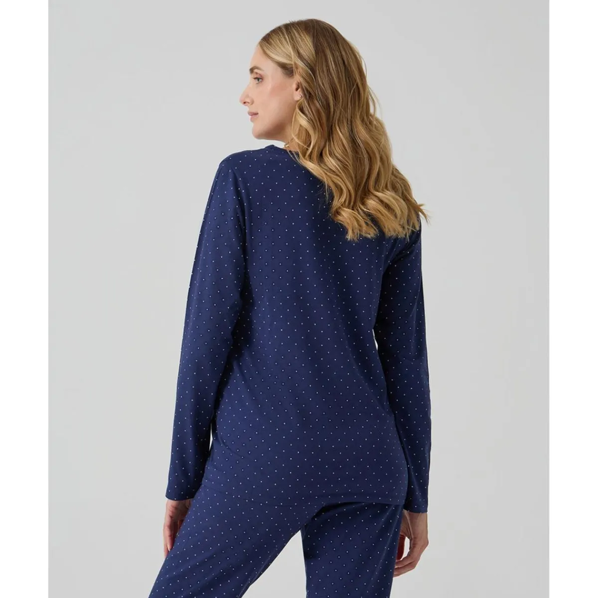 Pijama dos piezas premamá azul con lunares*Prenatal Discount