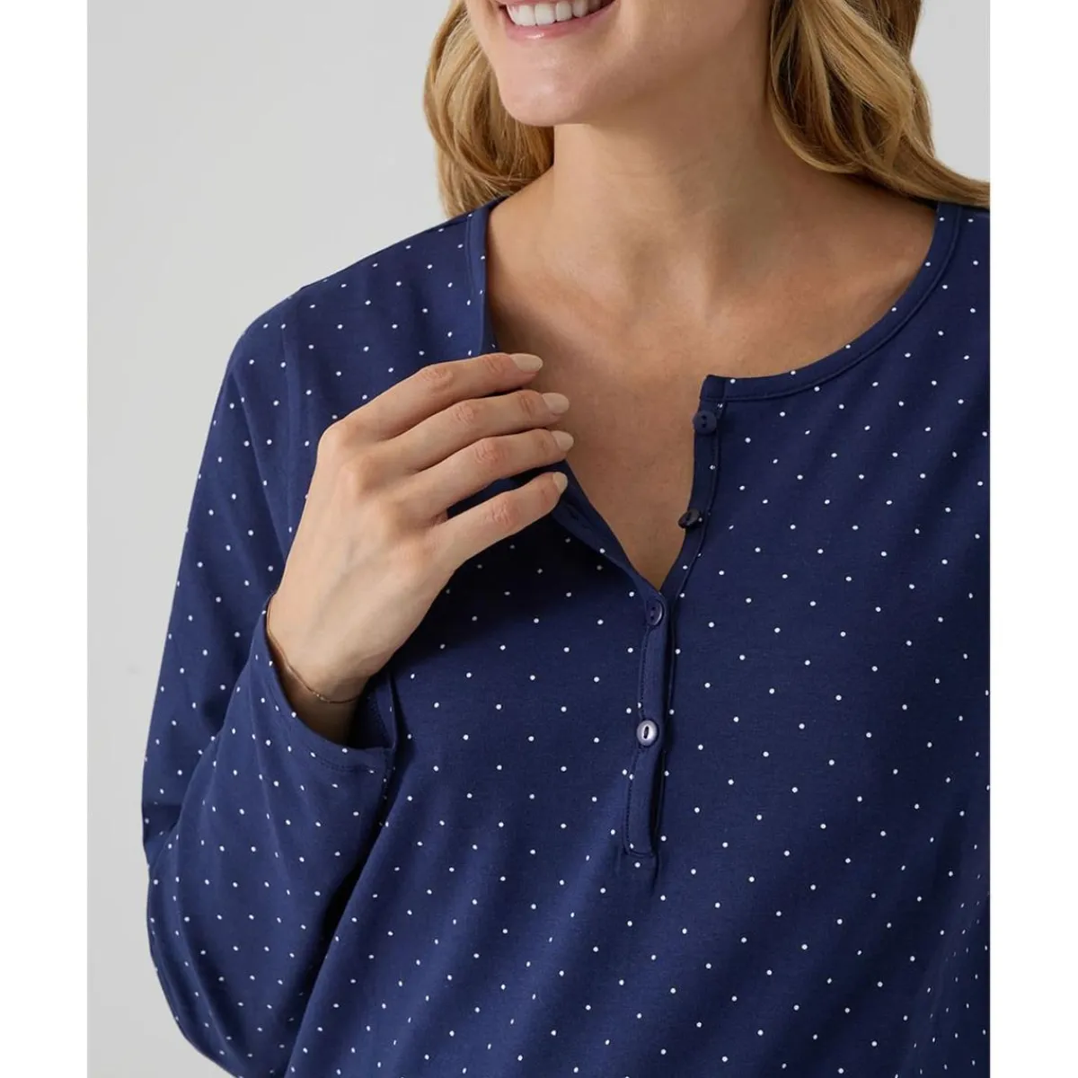 Pijama dos piezas premamá azul con lunares*Prenatal Discount