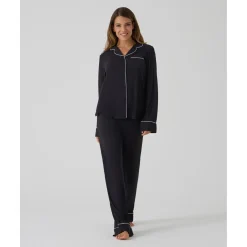 Pijama premamá negro de dos piezas con bolsillo*Prenatal Best